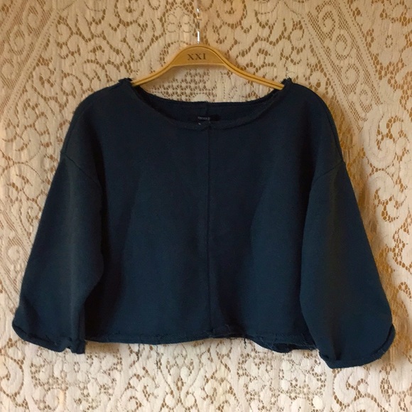Forever 21 Tops - Cropped Teal Sweatshirt